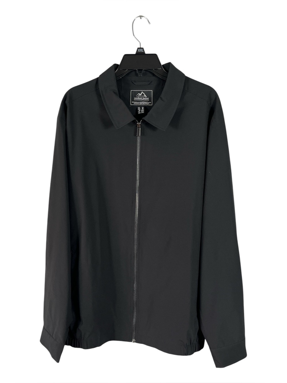 NWOT Outdoor Jacket Men's XL Black Lightweight Full Zip Harrington Windbreaker